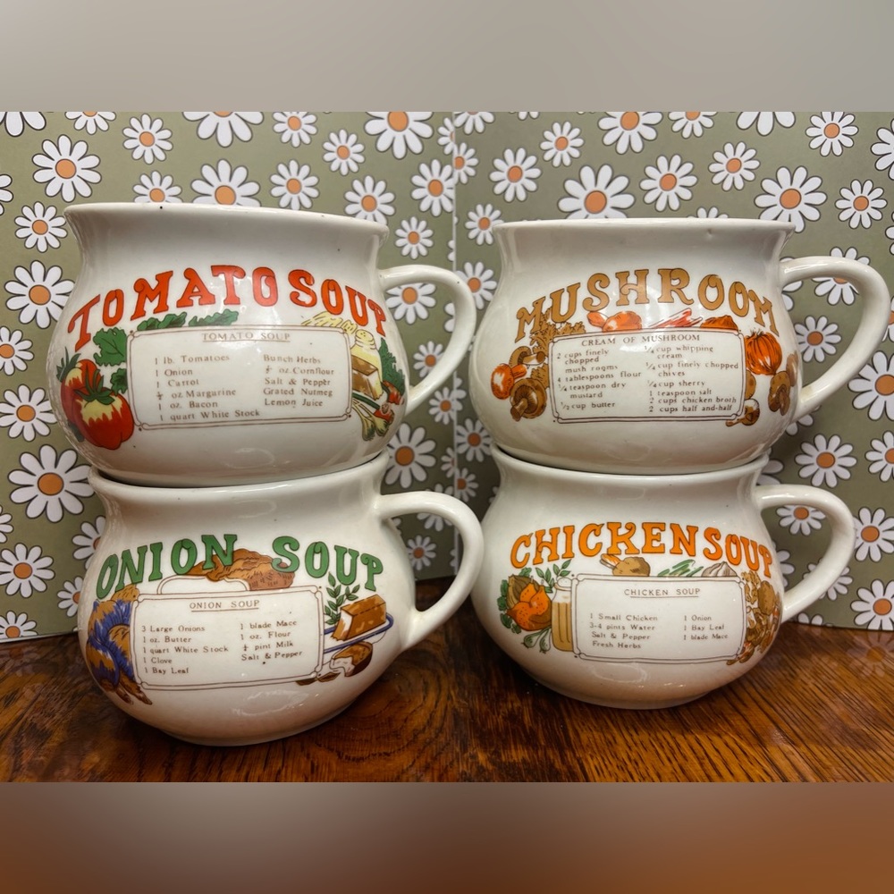 Cottage core 1980s recipe mugs!🍵